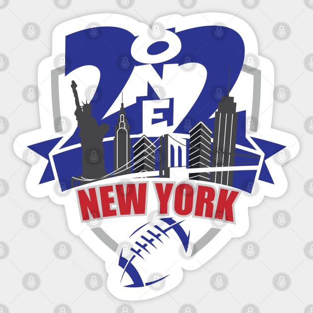 212 New York City Football Blue/Red Sticker by AssortedRealitee